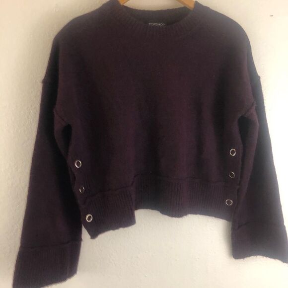 Topshop side button knit sweater size 2 - Picture 2 of 6